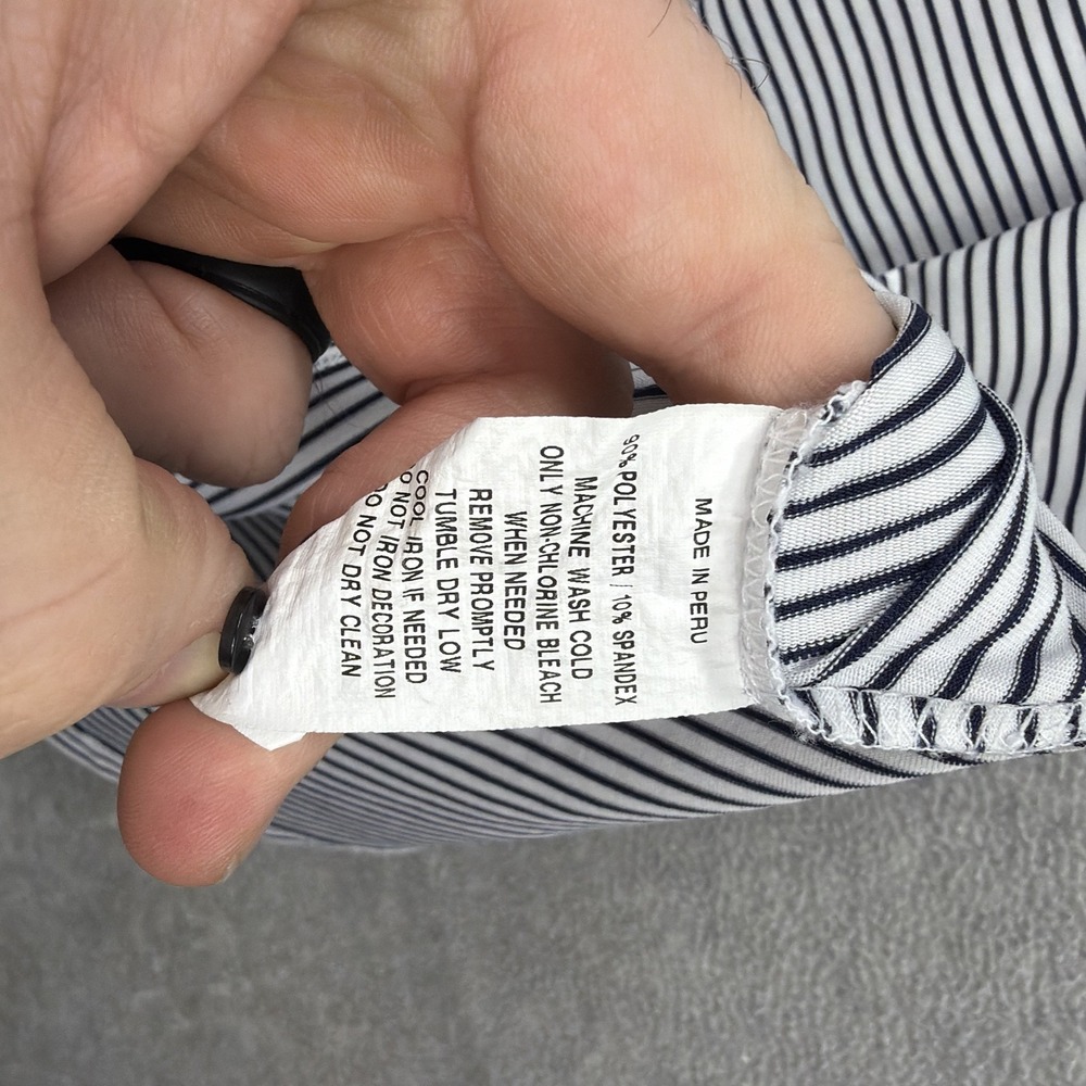 Greyson Polo Shirt Mens‎ XL Blue White Striped Trump National Charlotte Golf - Picture 7 of 9